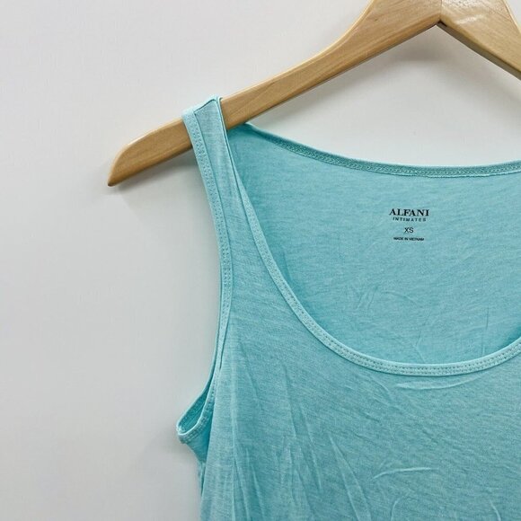 Alfani Womens Size XS Scoop Neck Ultra-Soft Maxi Tank Nightgown in Aqua Reef $55 - Picture 5 of 9
